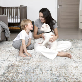 FXRHLP rug arrives folded and unfolds to reveal color and texture.