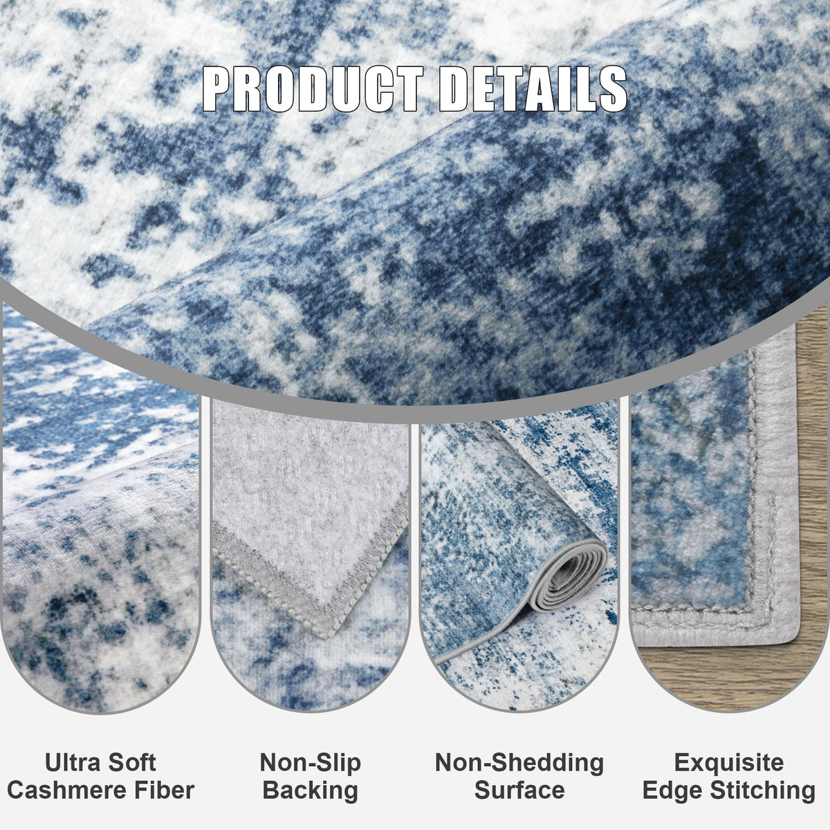 FXRHLP blue 6x9 rug suitable for living rooms and dining spaces.