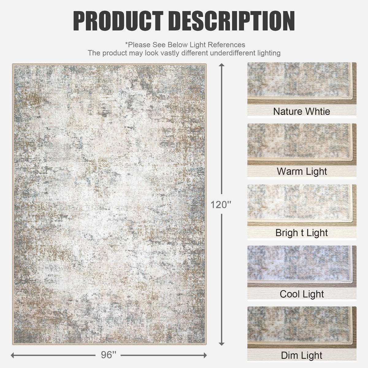 FXRHLP 8x10 rug reinforced edges reduce shedding and extend life.