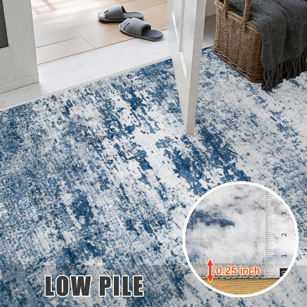 FXRHLP soft-skin friendly blue rug enhances family spaces.