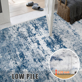 FXRHLP soft-skin friendly blue rug enhances family spaces.