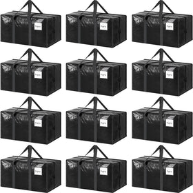 FYGRIP 12-pack extra-heavy-duty bags with zipper closeup for secure transport.