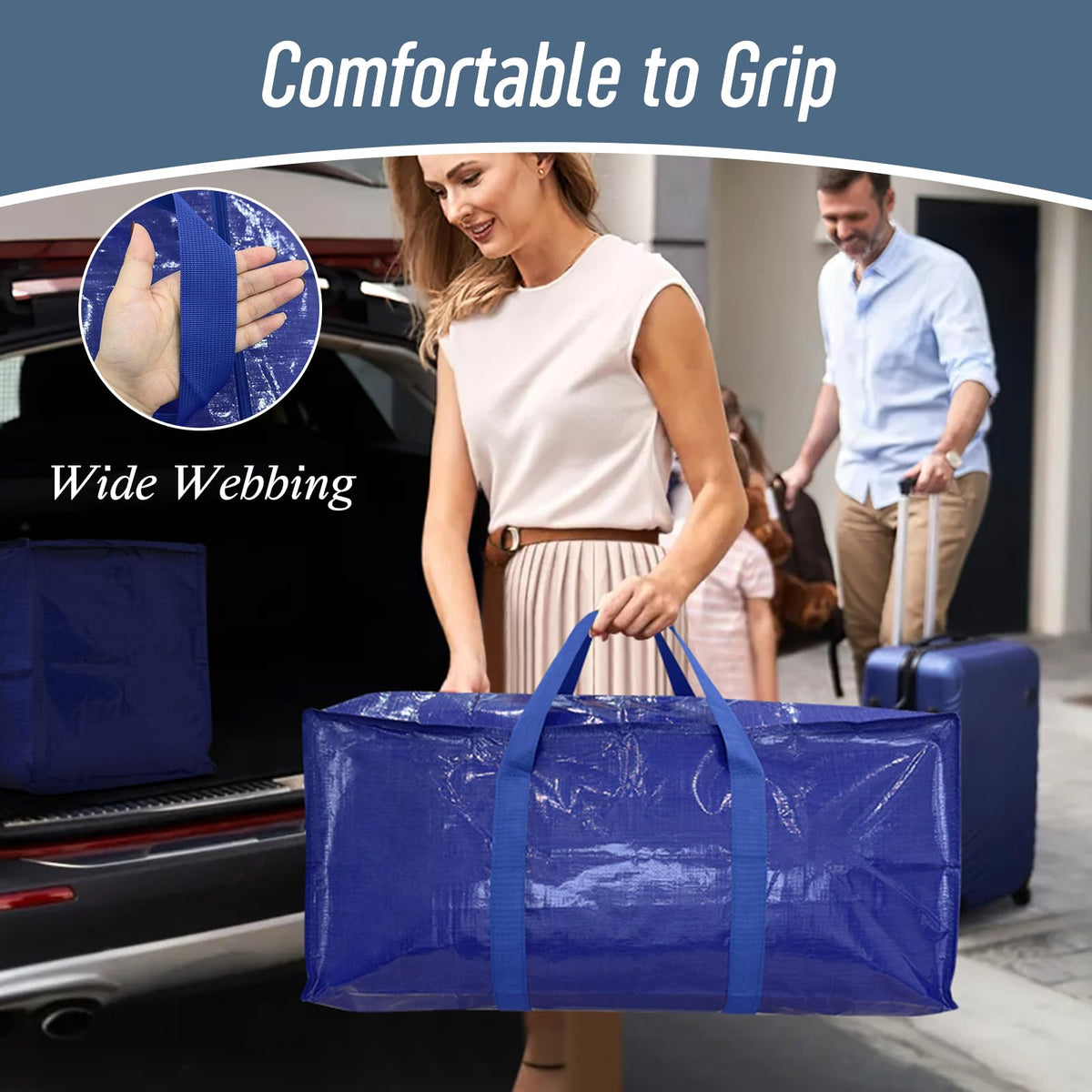 Fygrip 29x14x13 inch blue bags ideal for dorm moves.