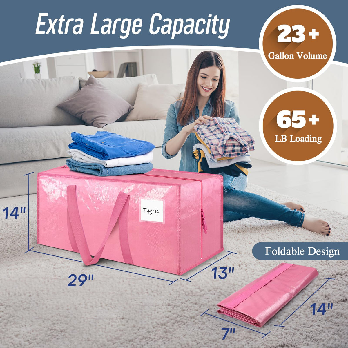 FYGRIP moving bags with comfortable handles for reduced strain during carry.