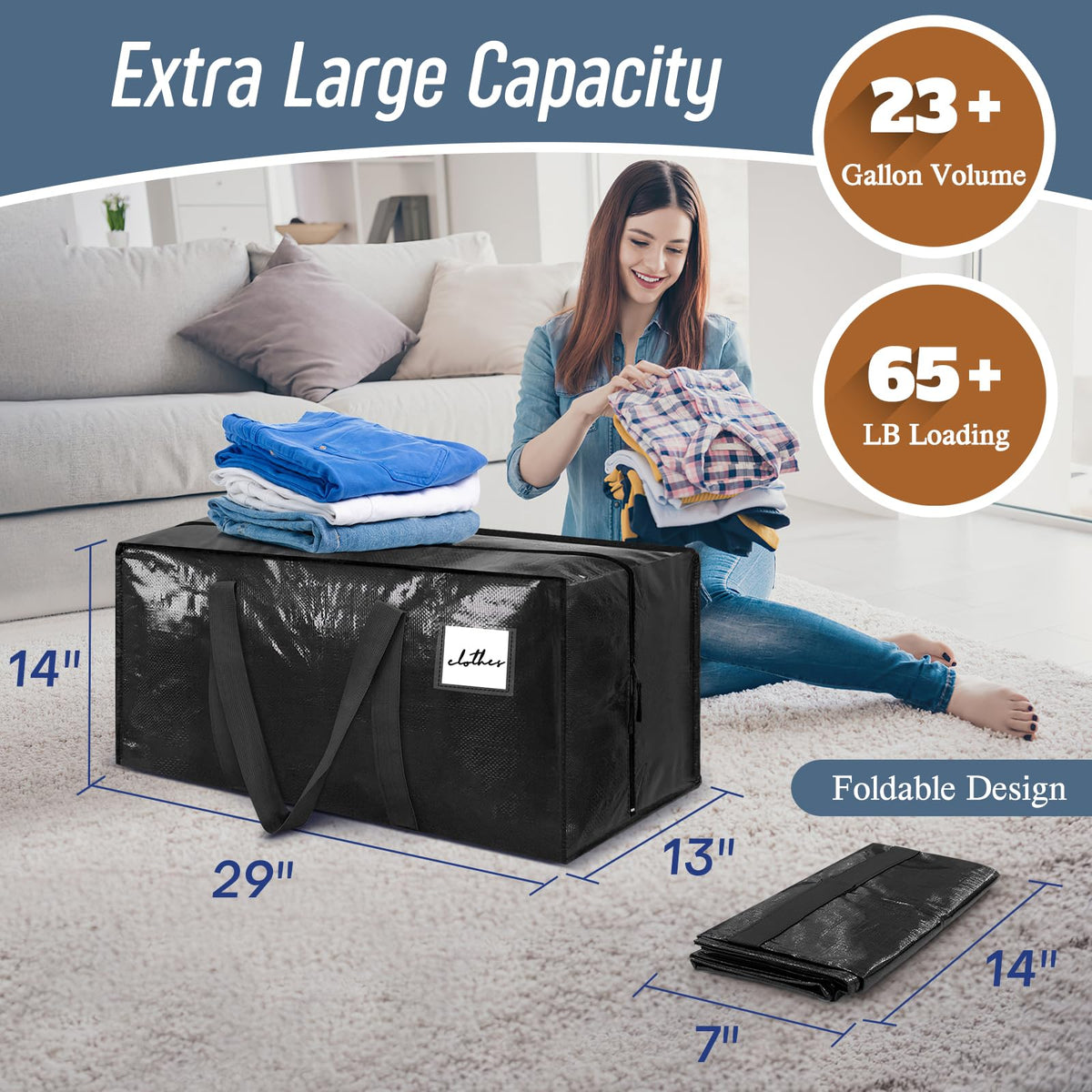 FYGRIP wide-open zipper enables easy packing of bulky items.