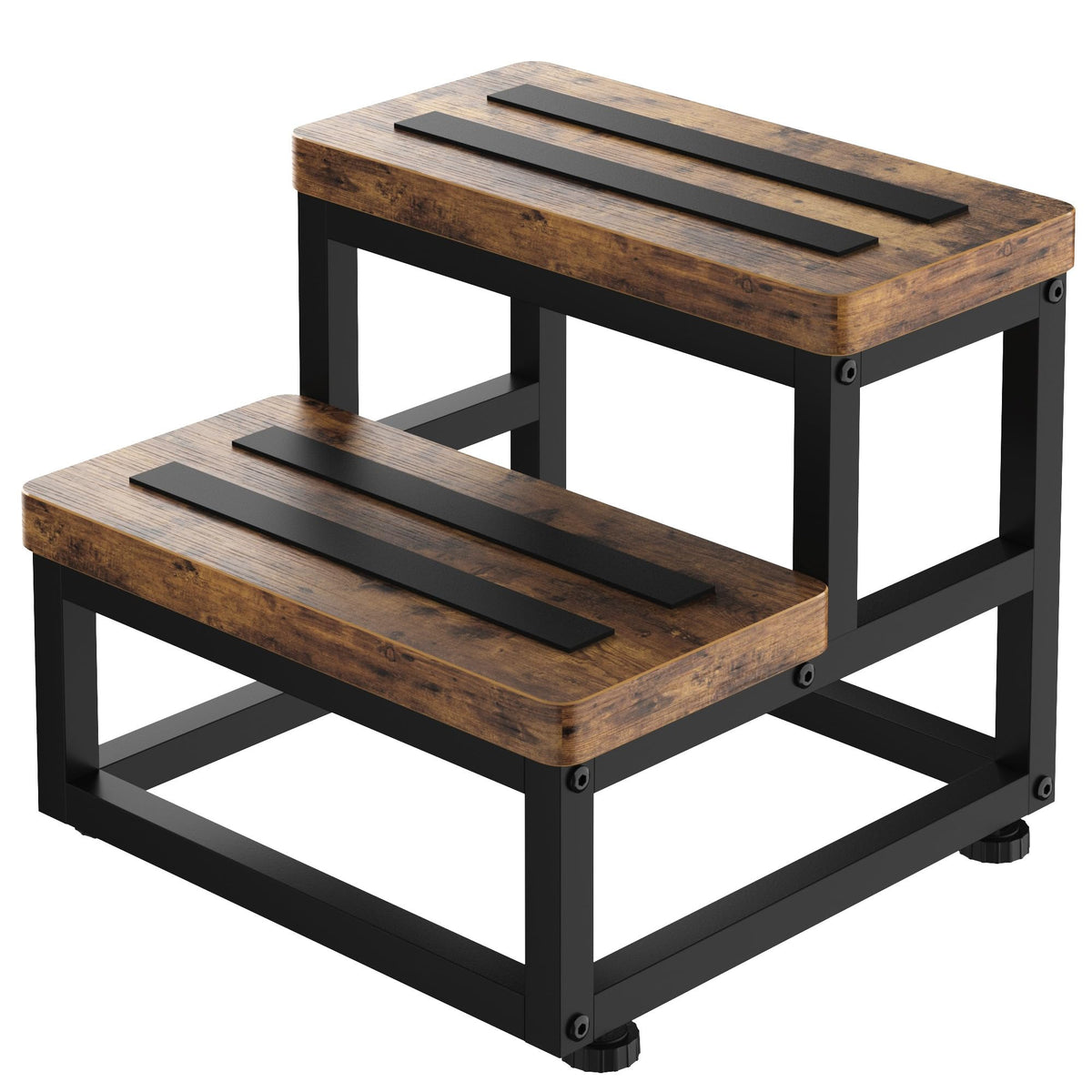 FYGUES 2 Step Stool front view showing stable, wide steps for safe daily use.
