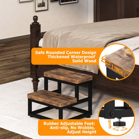 FYGUES 2 Step Stool side view highlighting versatile height and compact storage.