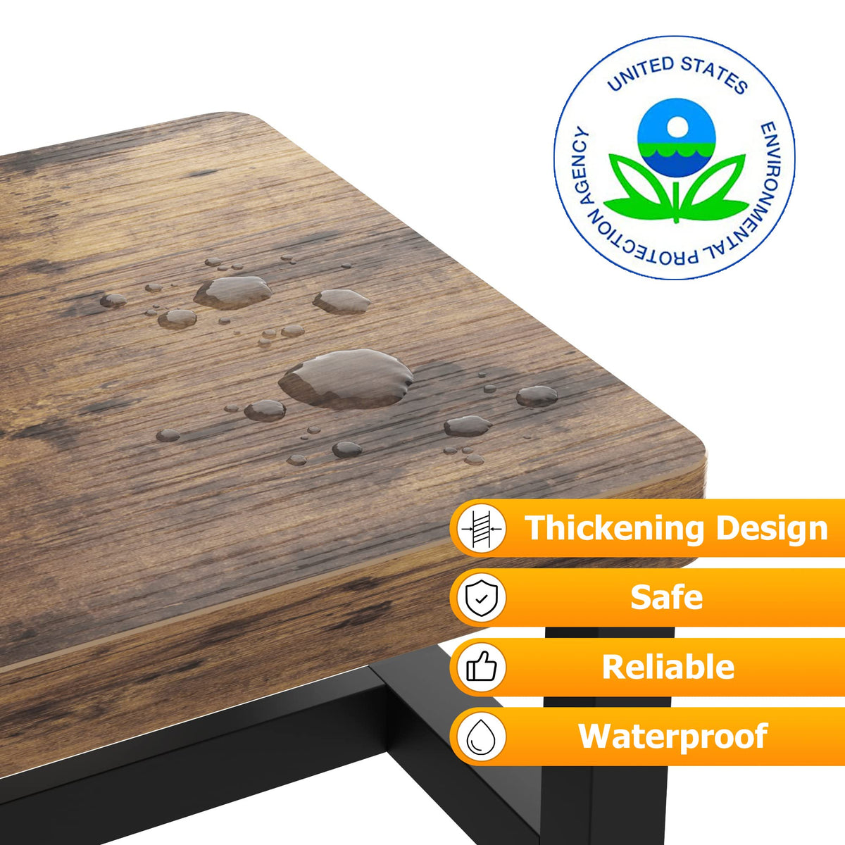 FYGUES rustic brown wooden step stool blending with home décor and capable of supporting 500 lbs.