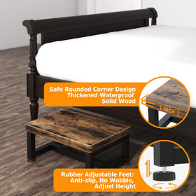 FYGUES wooden step stool showing heavy-duty construction for long-lasting support.