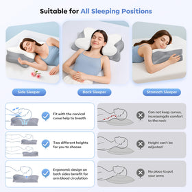 Fyova ergonomic design cushions shoulders and neck for enhanced comfort.