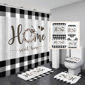 FZDHHY plaid shower curtain blocks water and adds rustic charm to the bathroom