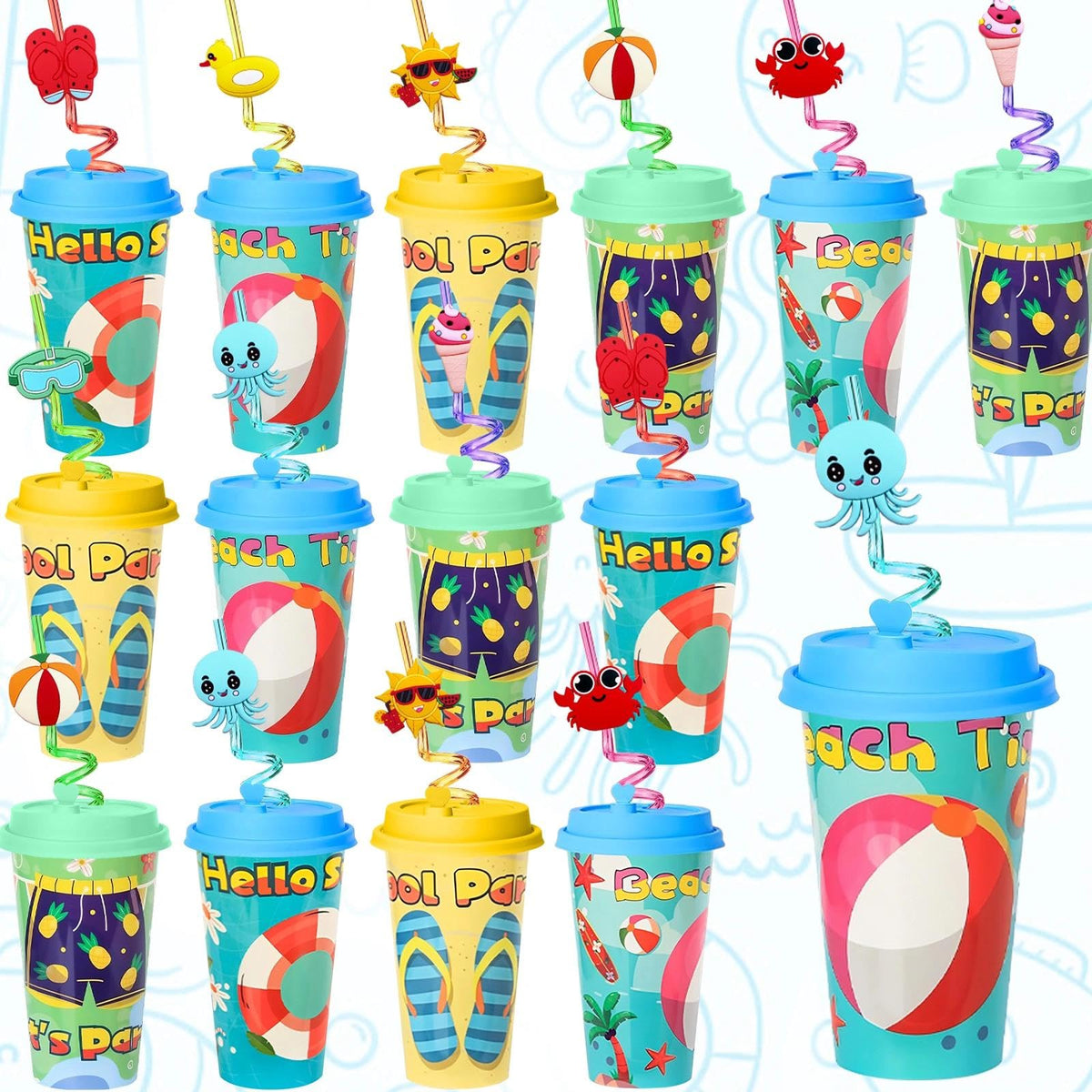 FZR Legend pool party cups with lids for 16 oz servings, ideal for poolside fun.