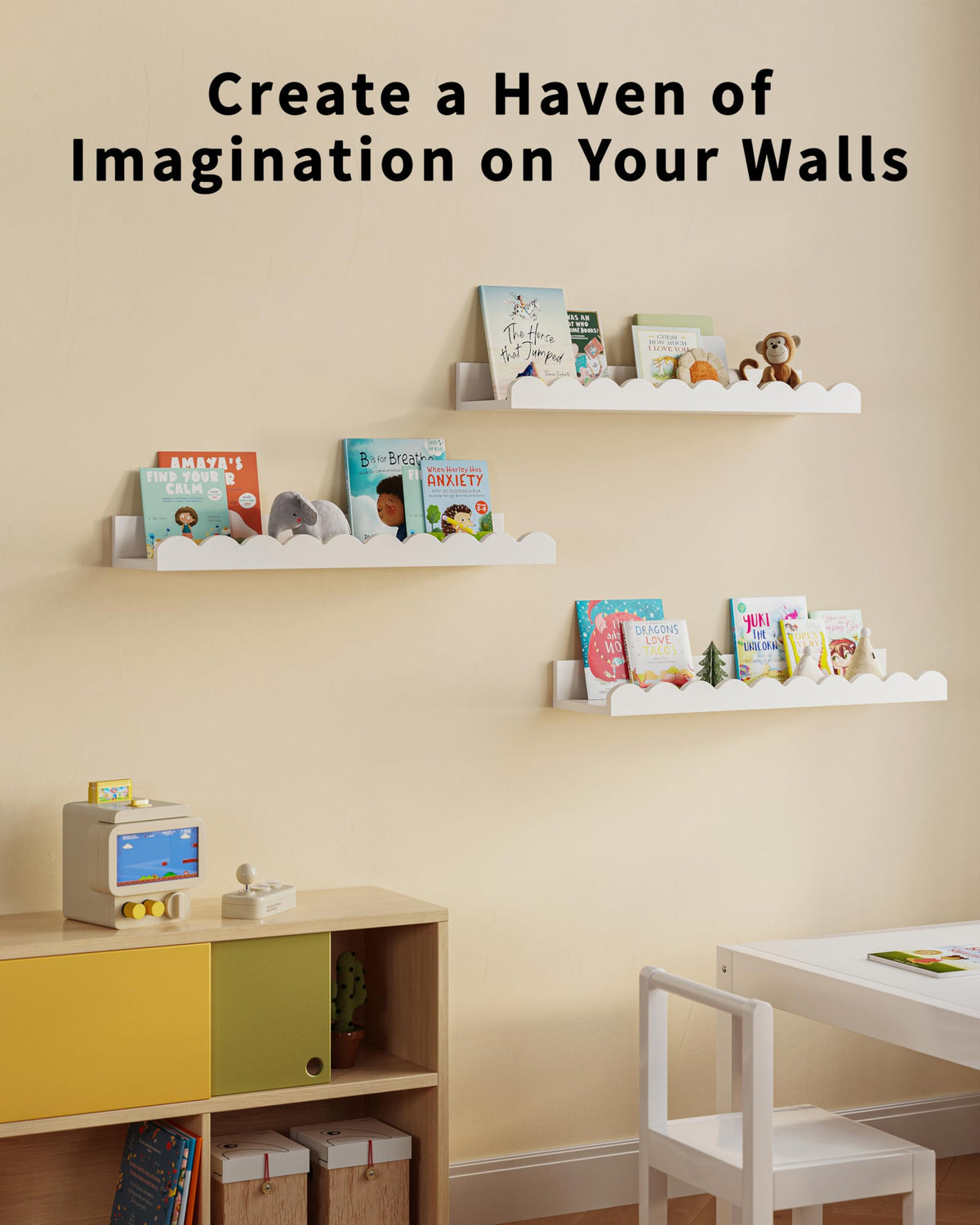 G&W Gruwald space-saving wall shelves free up floor space in small rooms