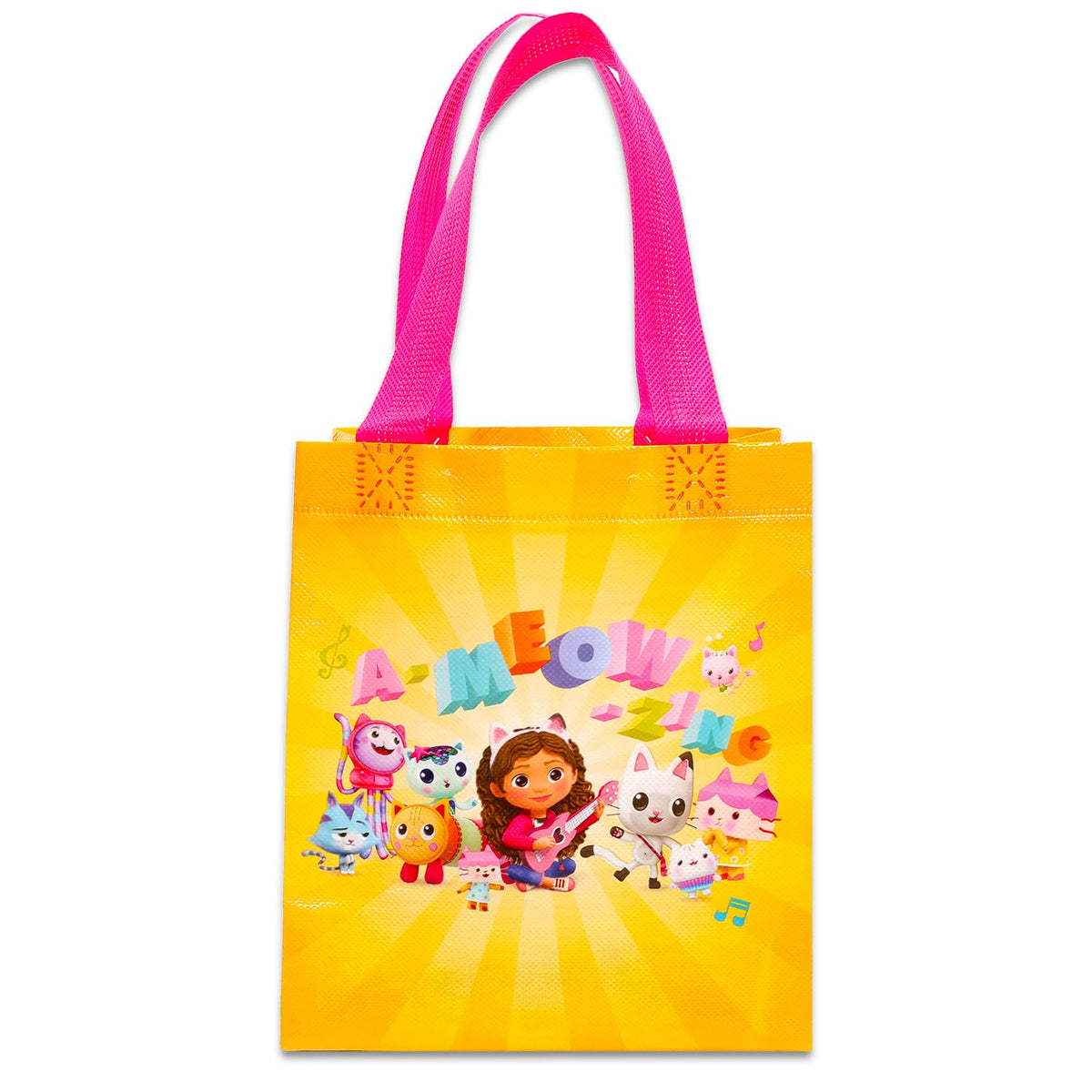 Gabby Dollhouse mini tote bags with artwork, 8x7x3.25 inches, loot-ready