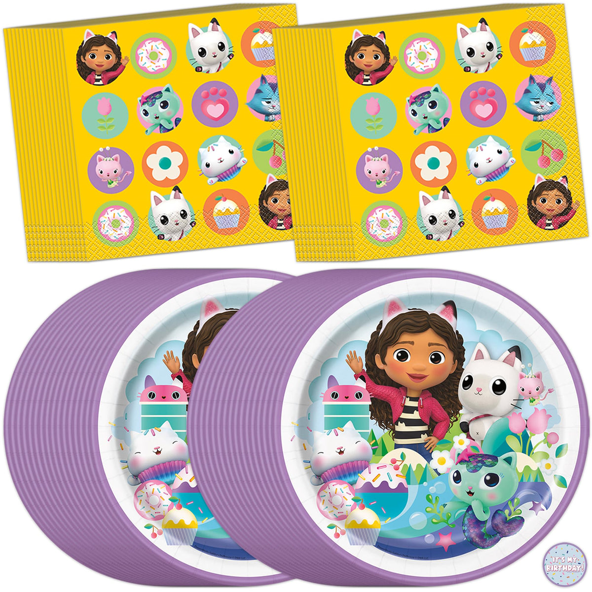 Gabby Dollhouse 9-inch plates provide sturdy party serving for snacks and cake.