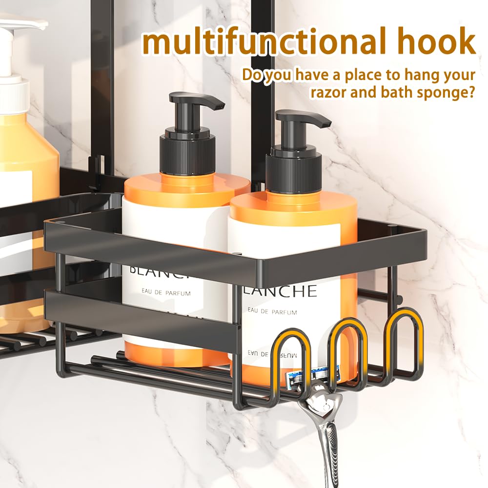 Gabeeriso no-slip wall-mount for secure shower storage