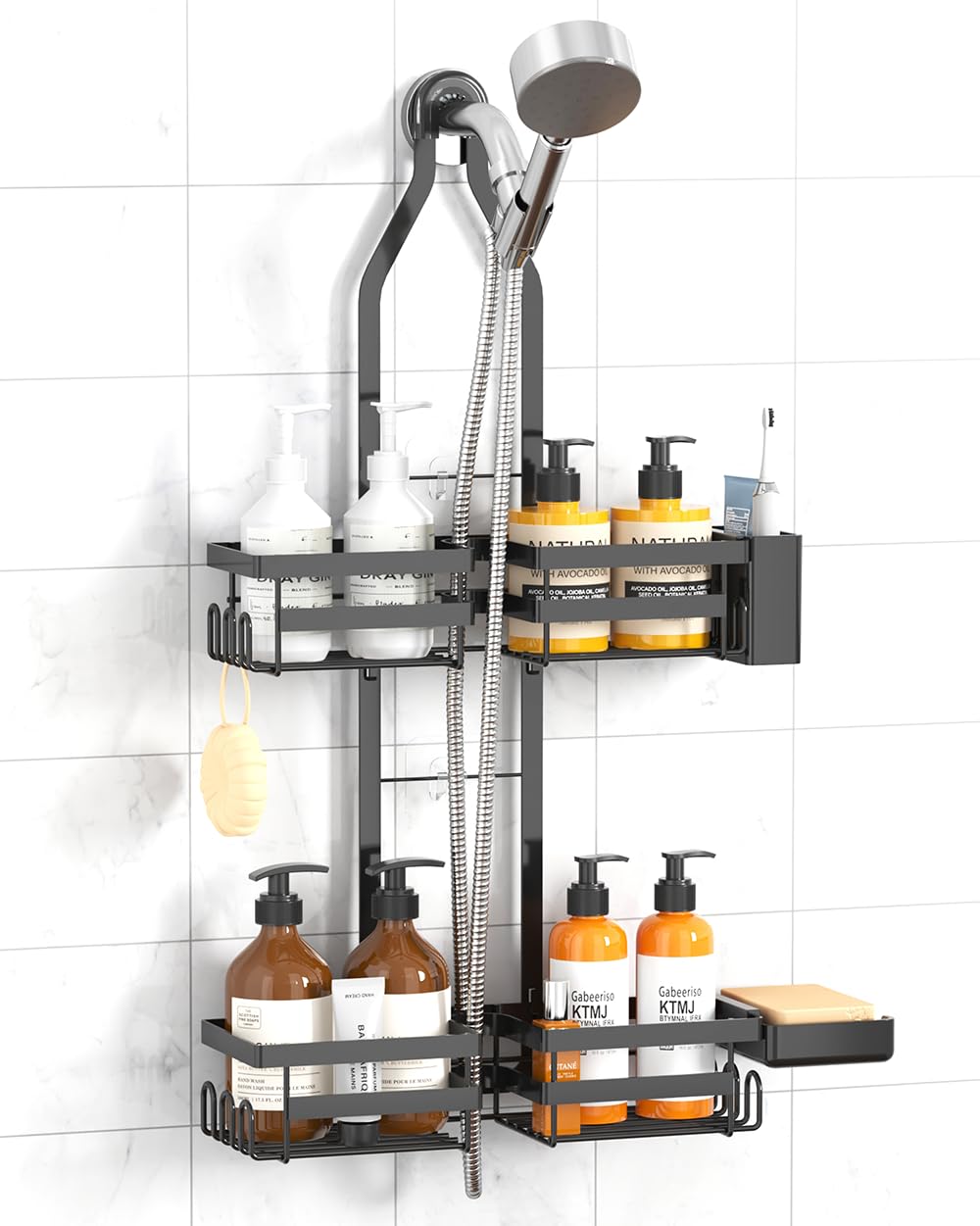 Gabeeriso over-shower-head caddy with rustproof finish for durable use