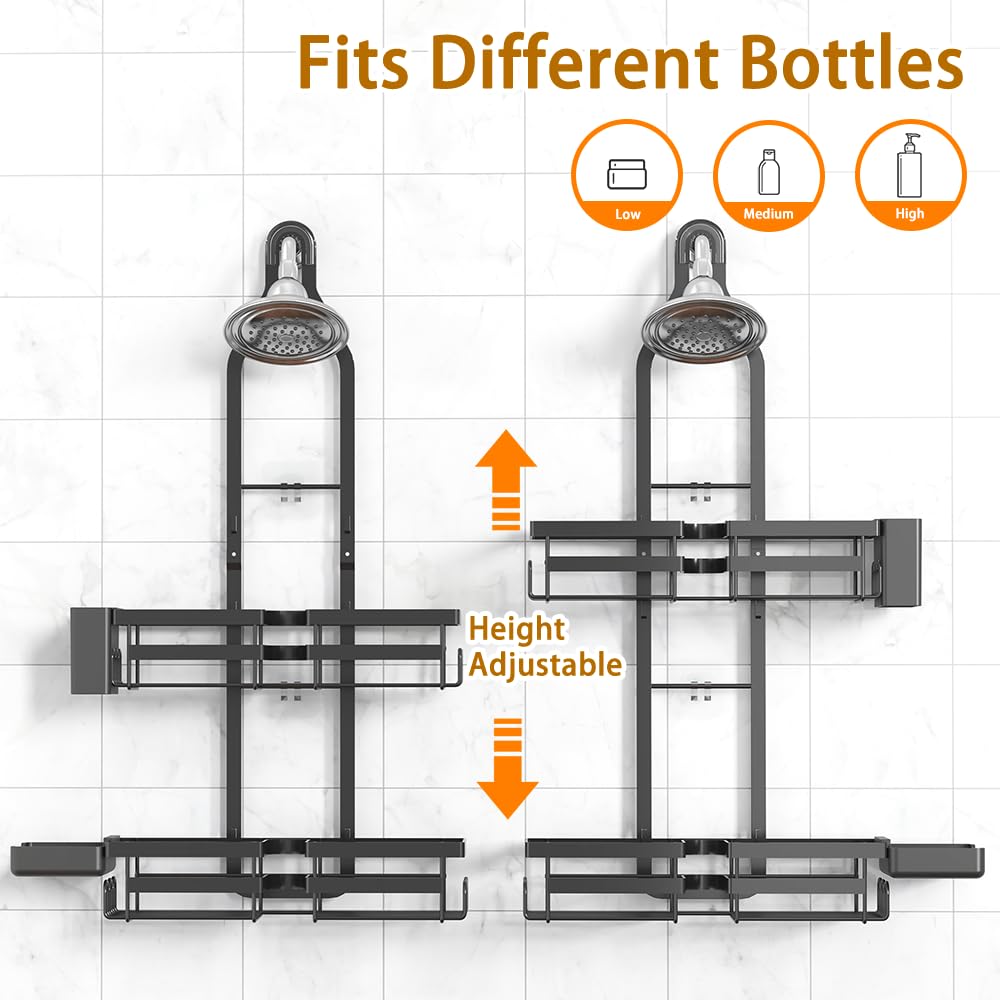 Gabeeriso shower shelf with compartments and built-in organization