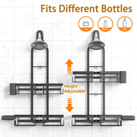Gabeeriso shower shelf with compartments and built-in organization