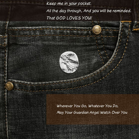 Gaberic non-perforated angel coin, compact pocket keepsake