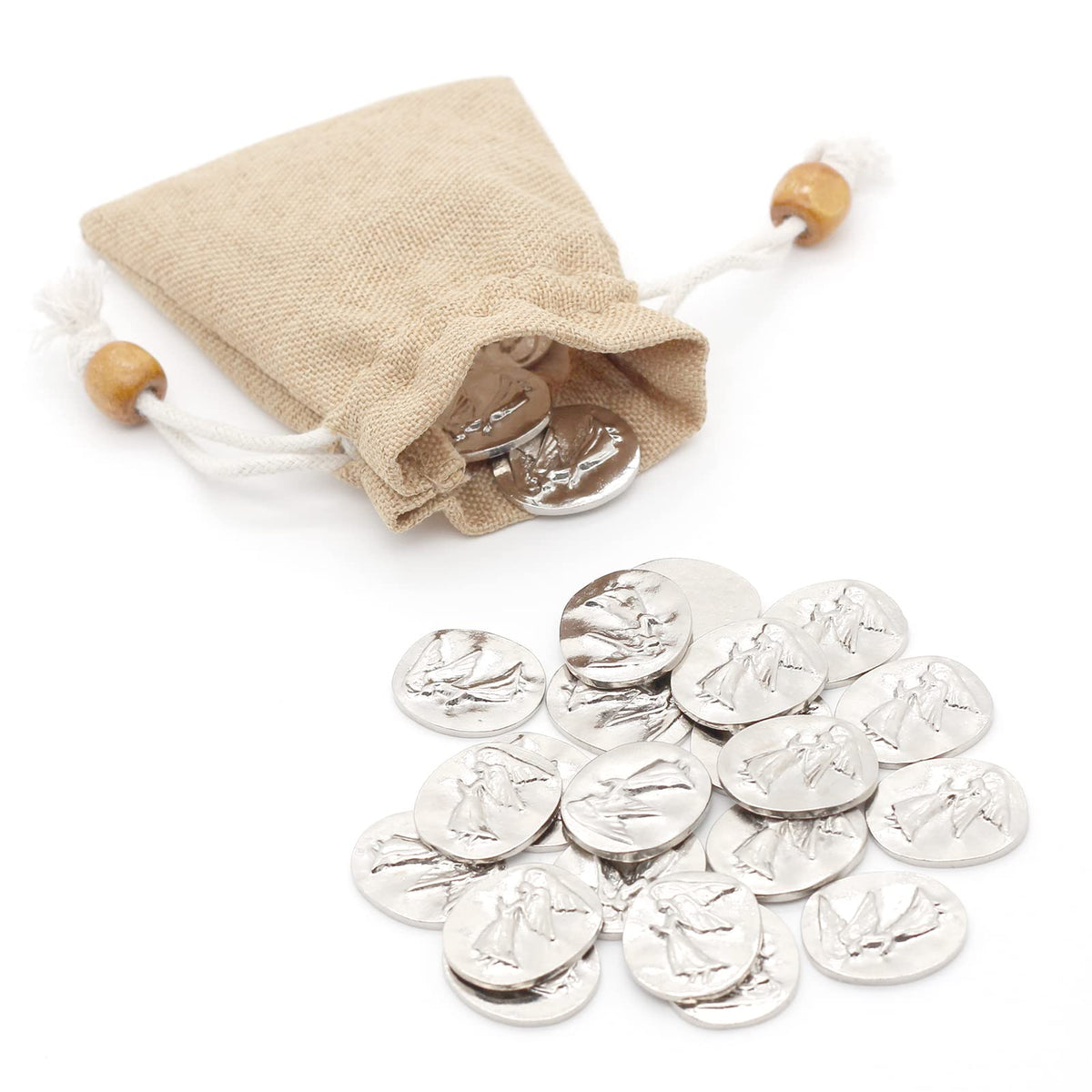 Gaberic guardian angel token front view, portable good luck charm for daily use