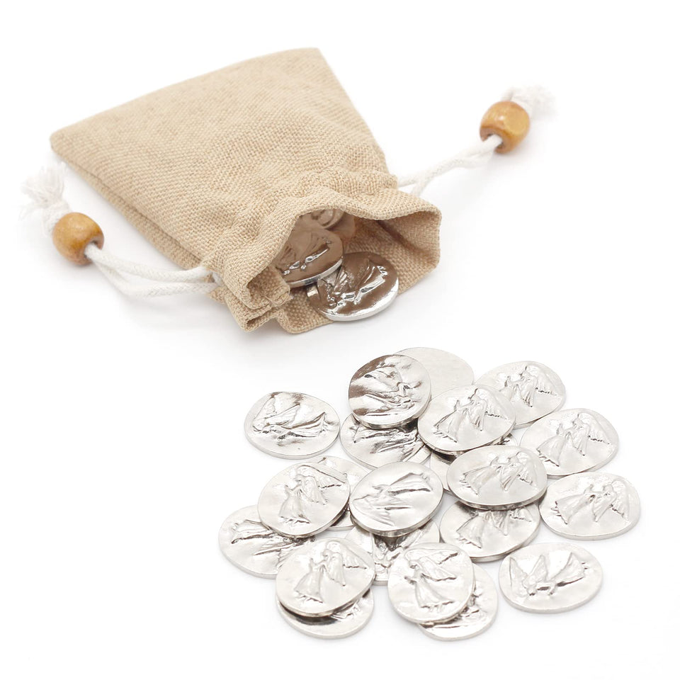 Gaberic guardian angel token front view, portable good luck charm for daily use