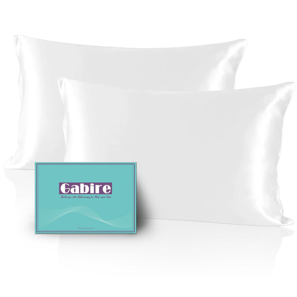 Gabire mulberry silk pillowcase double-sided softness enhances hair and skin care.