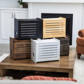 Gadget Garage wall-mounted storage keeps surfaces clear and router accessible