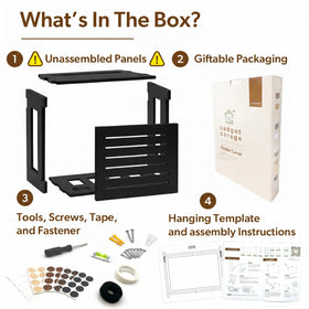 Gadget Garage storage box cable management shows organized wires.