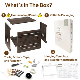 Gadget Garage router storage box opened to reveal an 11-inch interior height