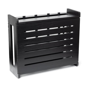 Gadget Garage wooden WiFi router storage box front view hides clutter.