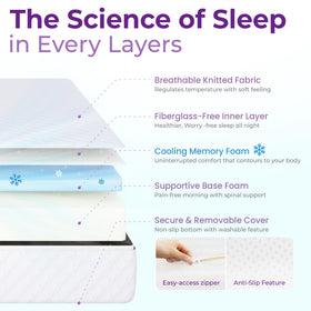 GAESTE CertiPUR-US foam and OEKO-TEX cover for safer sleep