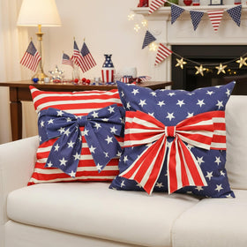 GAGEC patriotic pillow cover back is solid, offering versatile styling options.