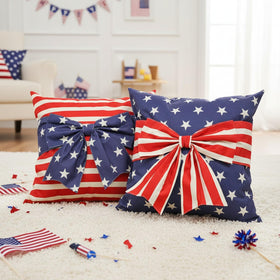 GAGEC patriotic pillow case set for holiday homes and farmhouse decor.