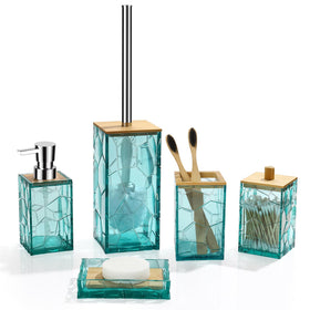 GAHEFY teal blue toothbrush holder on a counter for organized brushing
