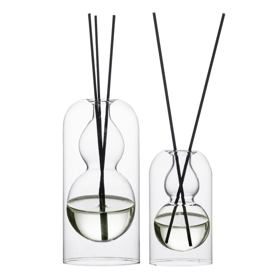 GalDal Empty Glass Diffuser Bottle Small shows clear, minimalist design for decor.