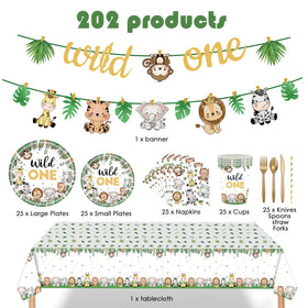 GalaHub Wild One dessert plates with safari motifs for easy treats
