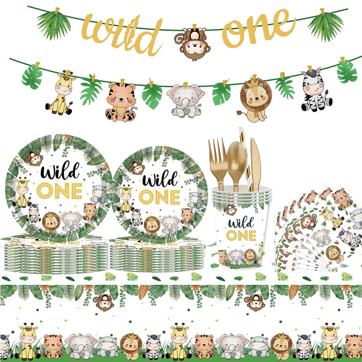 GalaHub Wild One plates show jungle design for sturdy family meals