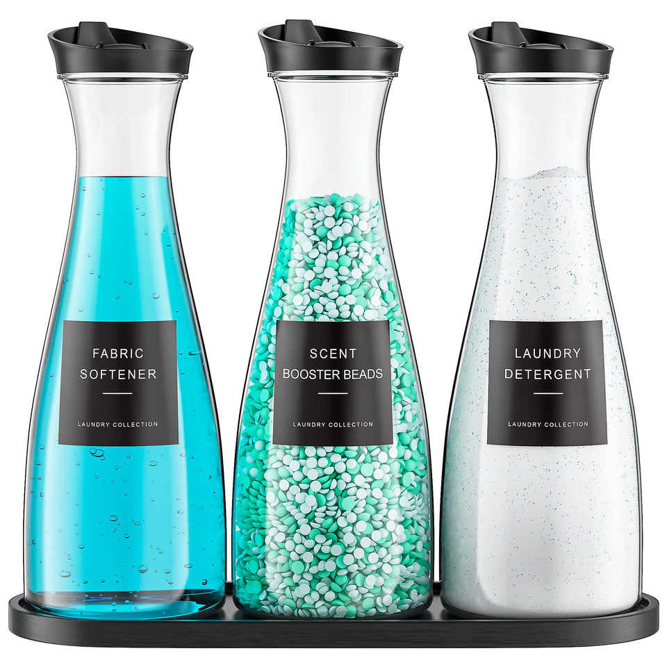 galasily 3-pack laundry detergent dispensers with clear bottles for easy monitoring.