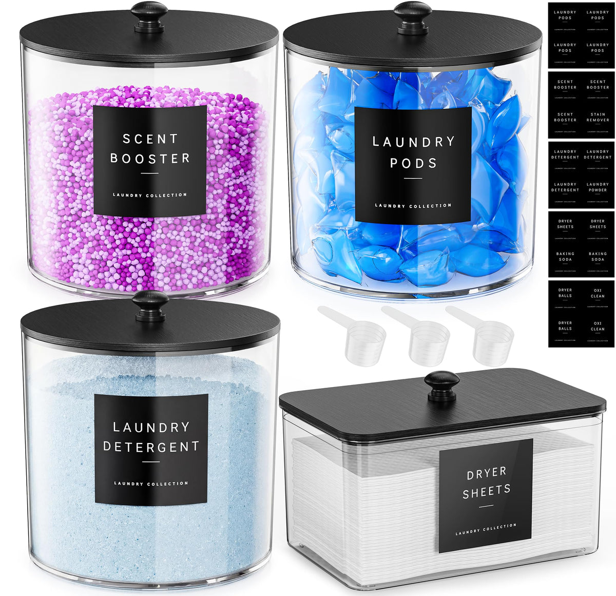 Galasily laundry pod container clear jar shows contents at a glance for quick restock.