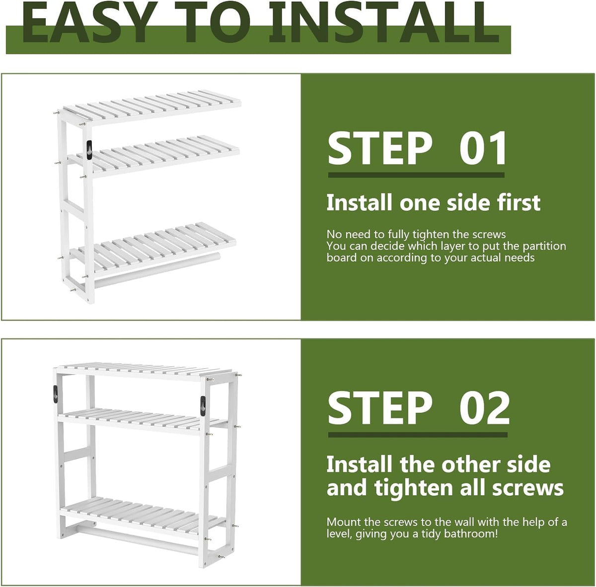 Galood toilet paper and towel storage shelf in white