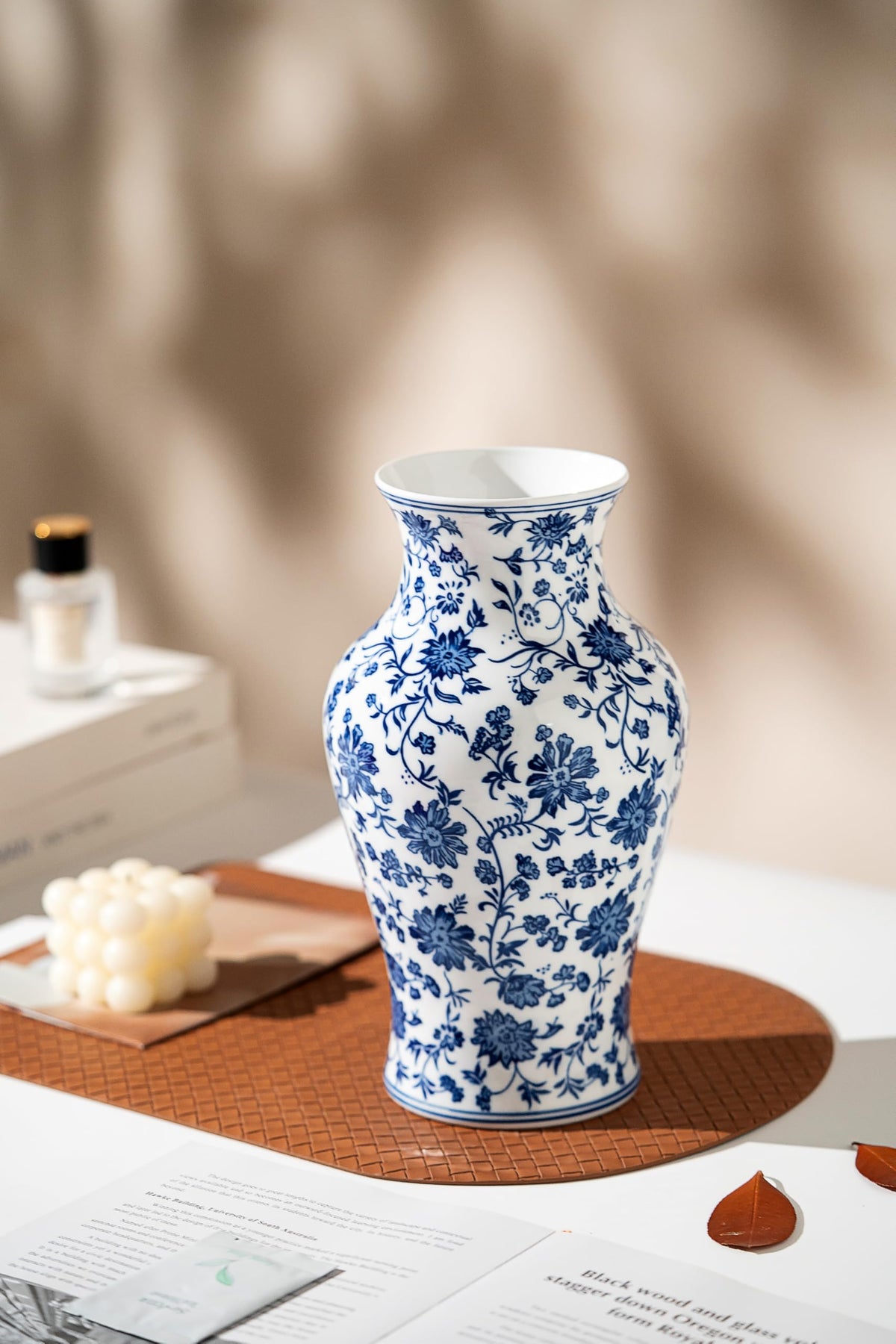 GaLouRo blue and white vase ideal for groupings on coffee tables