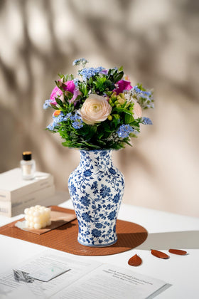 GaLouRo chinoiserie vase with intricate pattern adds timeless elegance