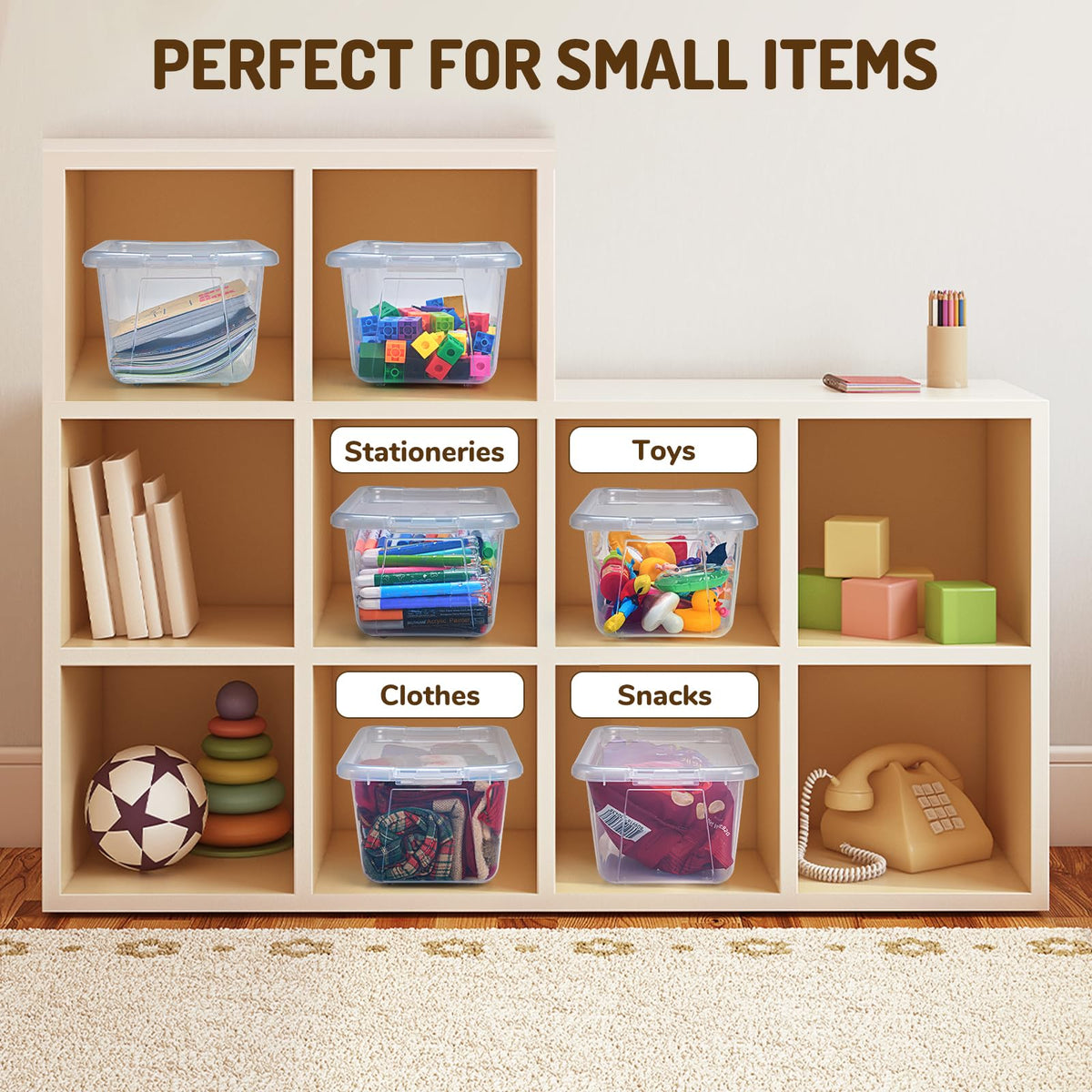 GAMENOTE closet-friendly 6 Qt boxes fit shoes and accessories neatly