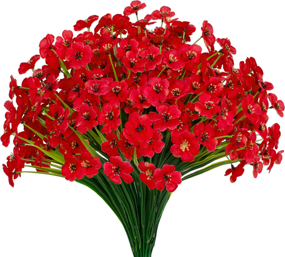 Gamity 15-stem red outdoor daffodils bundle for porch decor