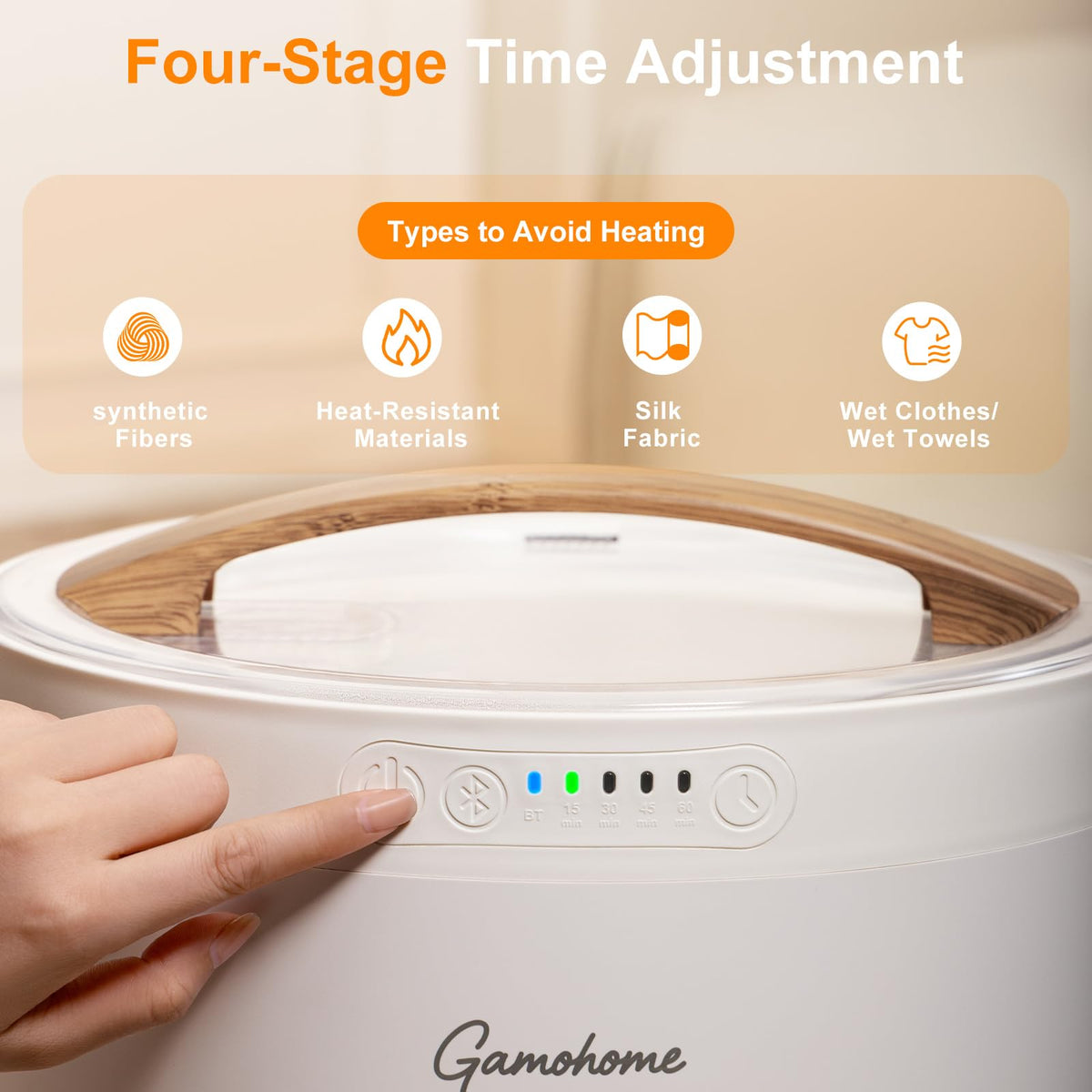GAMOHOME towel warmer demonstrates two-towel capacity for family use