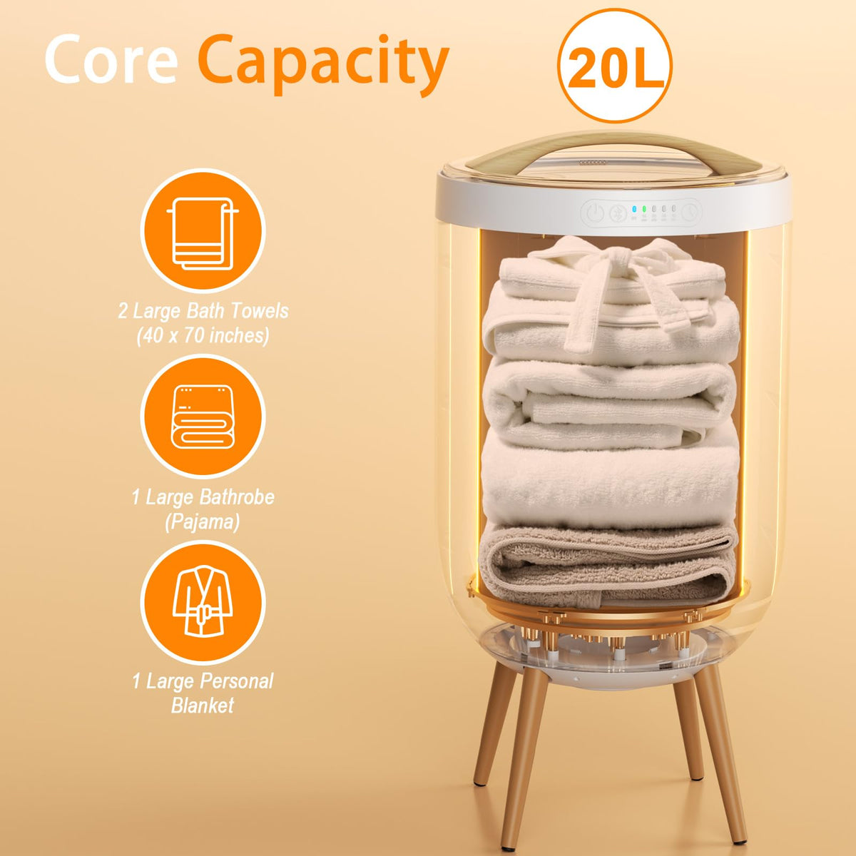 GAMOHOME towel warmer auto shut-off for safety and energy efficiency