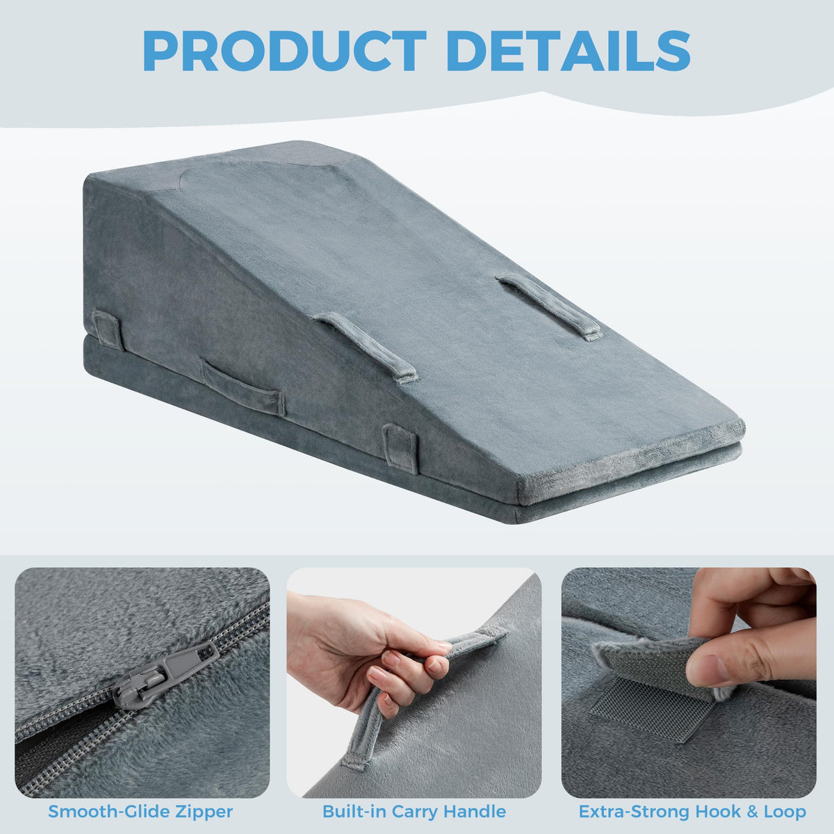 Ganondorf leg elevation pillow foam detail highlights firm, long-lasting support