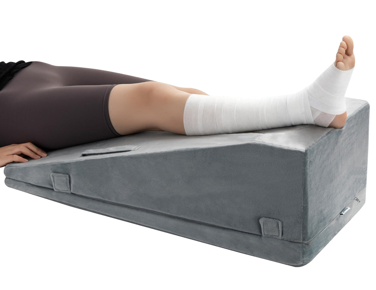 Ganondorf leg elevation pillow front view shows dual-height design for comfort