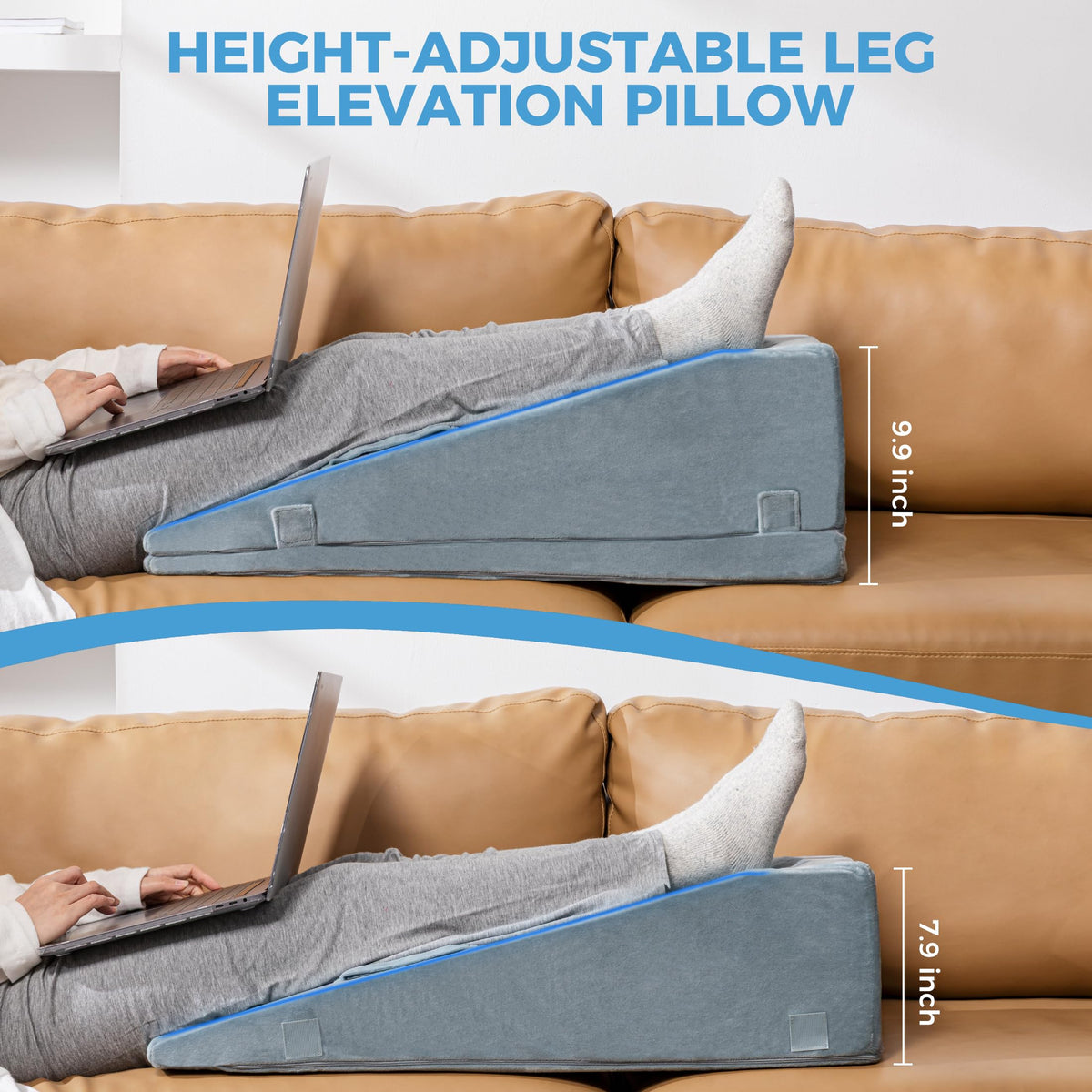 Ganondorf leg elevation pillow multi-handles enable quick micro-adjustments